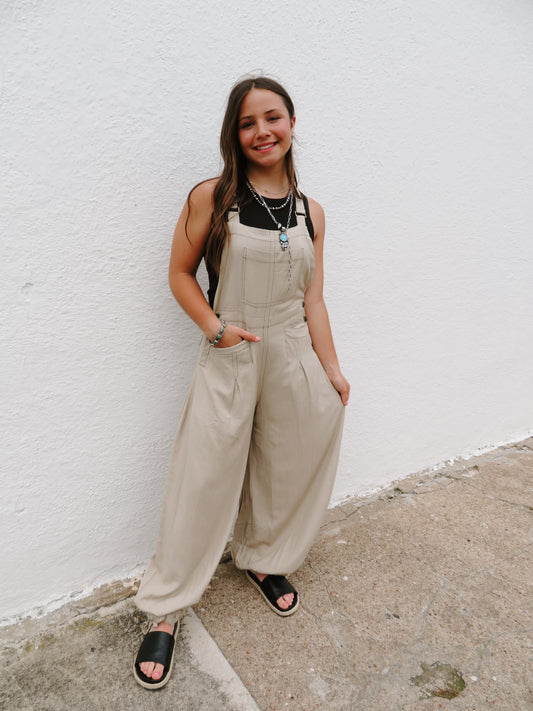 Sand WideLeg Overalls