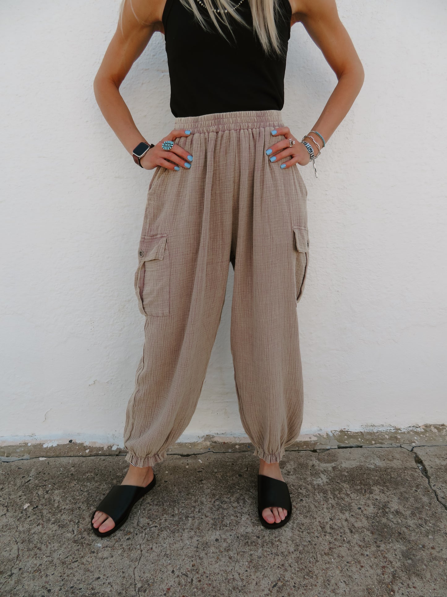 Cotton Gauze Mineral Pants