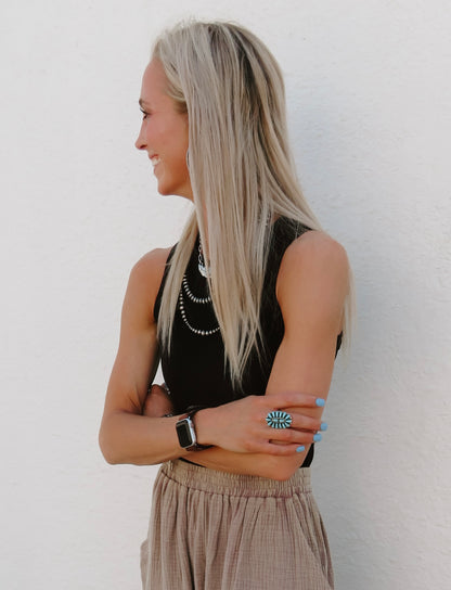 Black Ribbed Tank