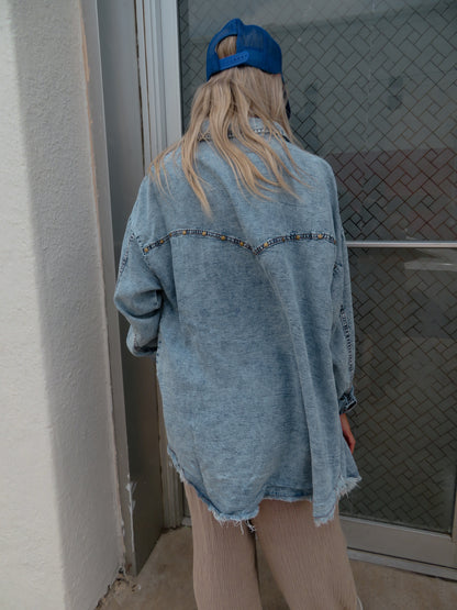 Denim Washed Western Shirt