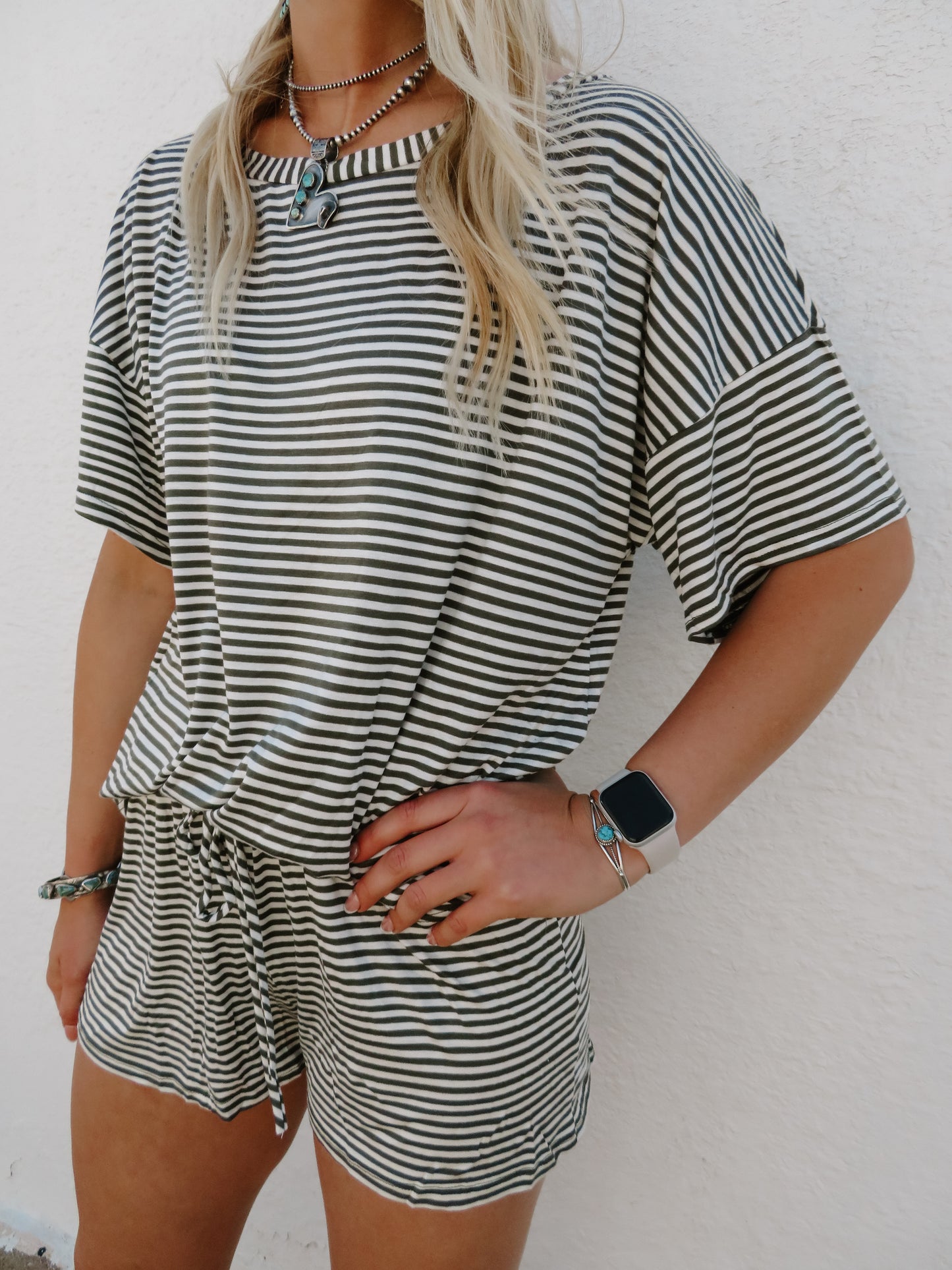 Olive Stripe Set