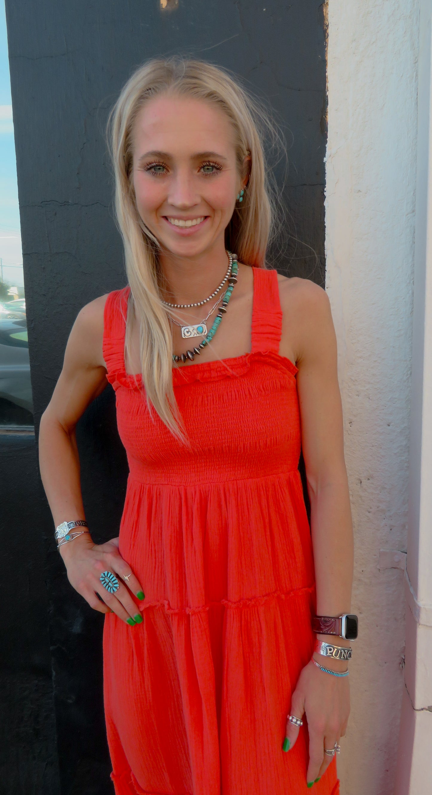 Red Orange Maxi Dress